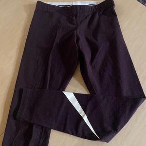 Nike deep maroon swoosh workout Leggings
